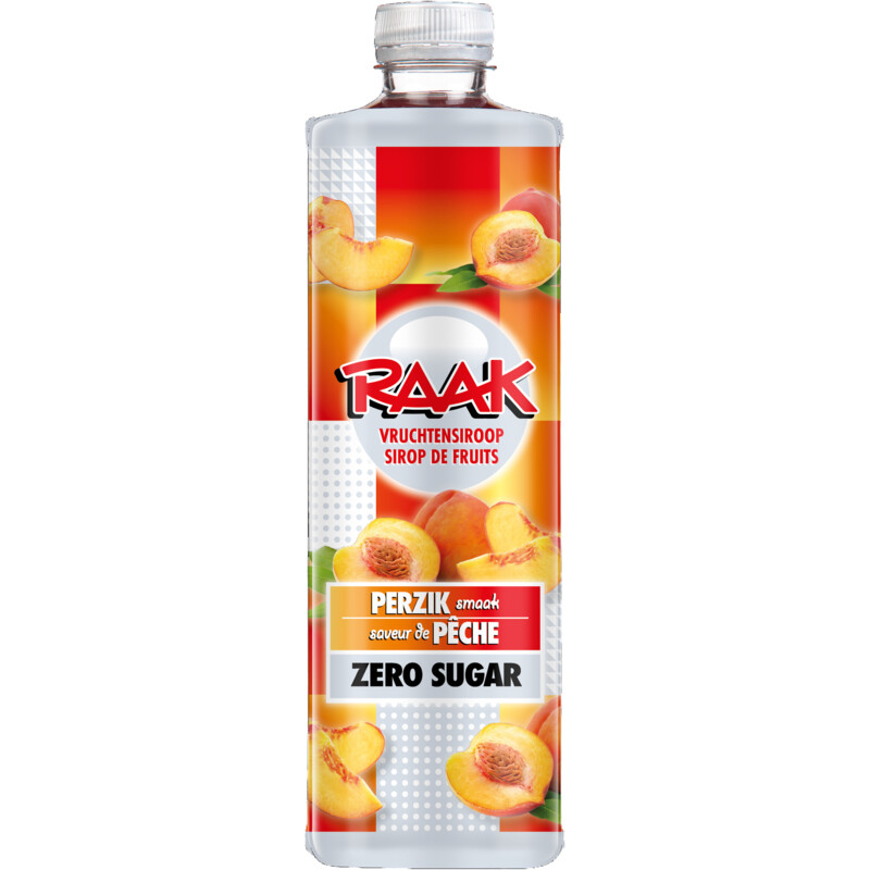 Een afbeelding van Raak Vruchtensiroop perzik zero sugar