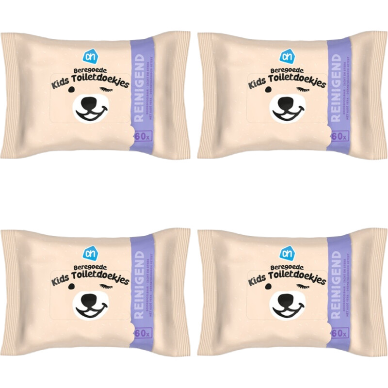 Een afbeelding van AH Beregoede kids toiletdoekjes 4-pack