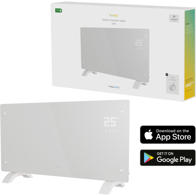 Een afbeelding van Hombli Glass panel heater - 2000W - wit