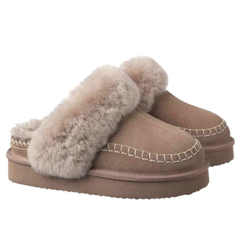 Sloffen taupe maat 38-39
