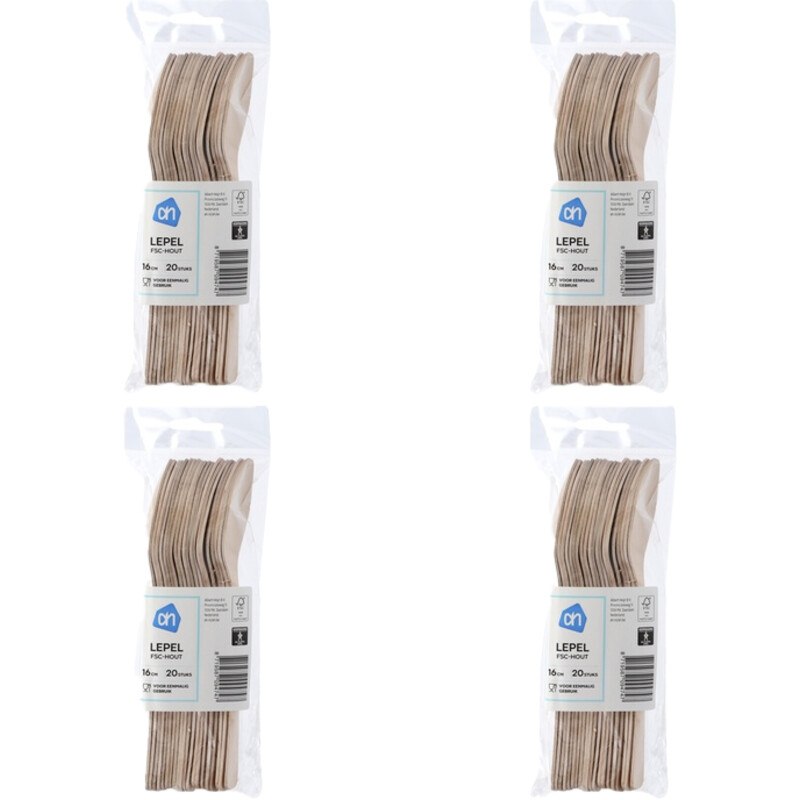 Een afbeelding van AH Houten lepel 4-pack