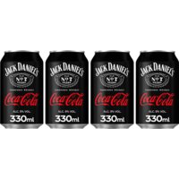 Jack Daniels Whiskey & Coca-Cola 4-pack
