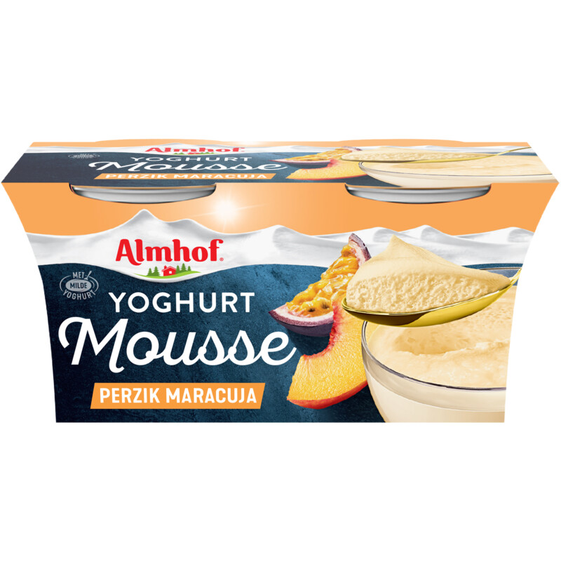 Een afbeelding van Almhof Yoghurt mousse perzik maracuja