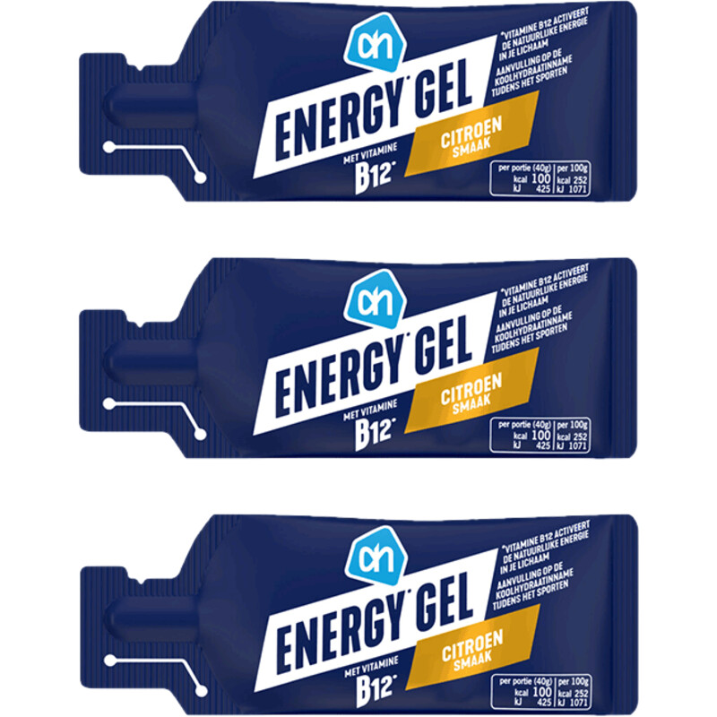 Een afbeelding van AH Energy gel citroen 3-pack