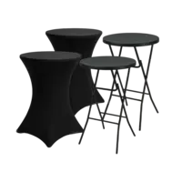 Brixy Statafel met rok zwart 2 stuks