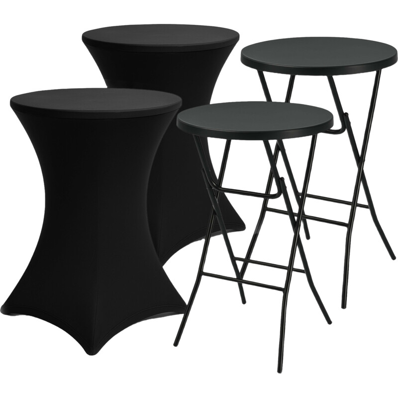 Brixy Statafel met rok zwart 2 stuks