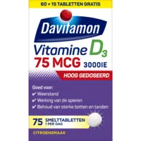 Davitamon Vitamine D 75mcg smelttabletten