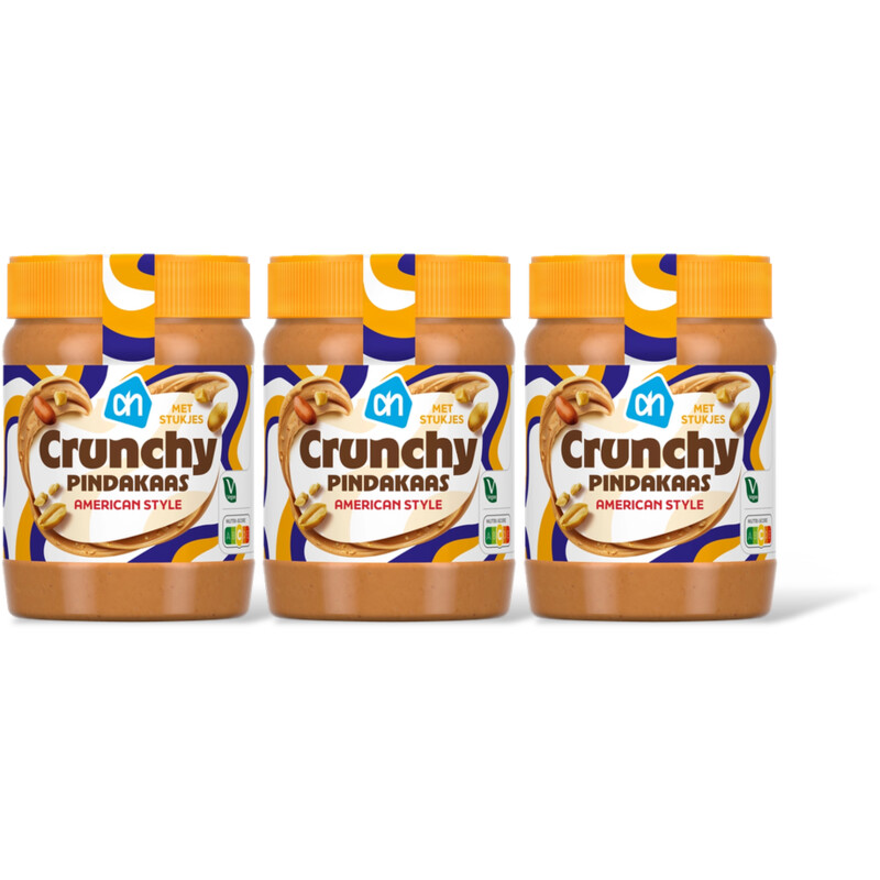 AH Crunchy pindakaas American style st 3pck