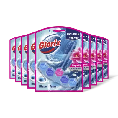 pdp-image-Glorix Pink magnolia blauw water wc-blok 9-pack