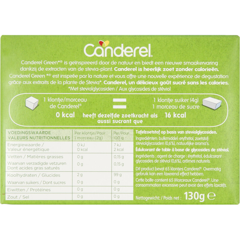 Een afbeelding van Canderel Green klontjes