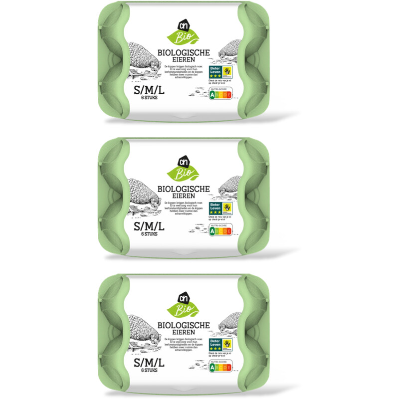AH Biologisch Eieren S M L 3-pack