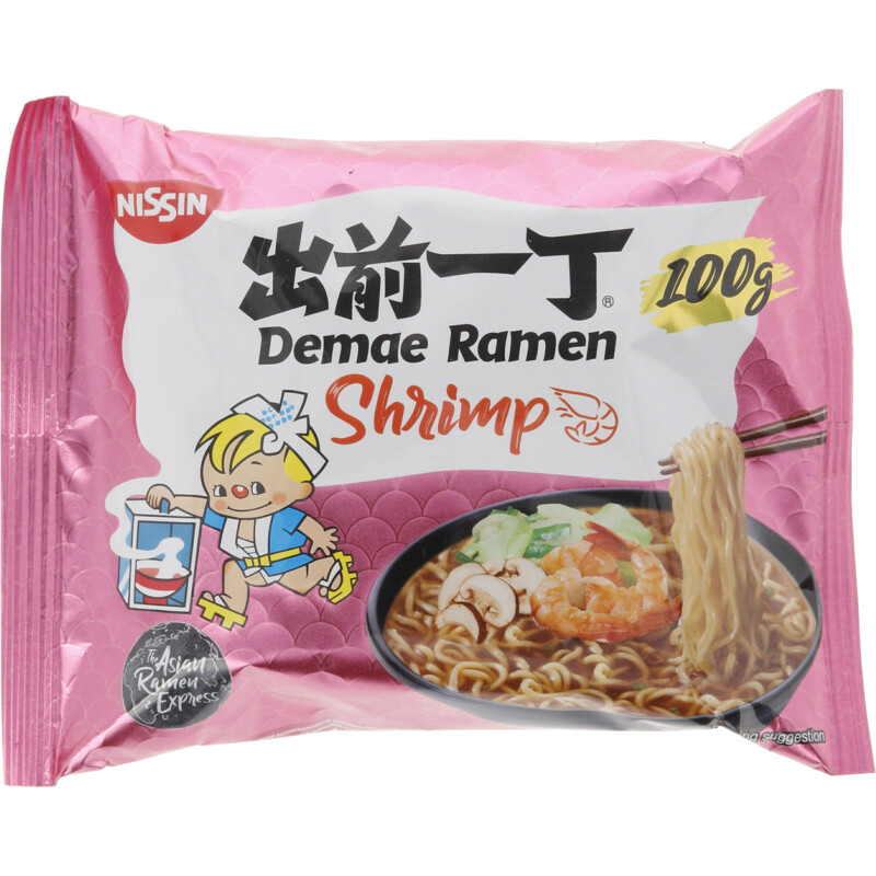 Een afbeelding van Nissin Demae ramen shrimp