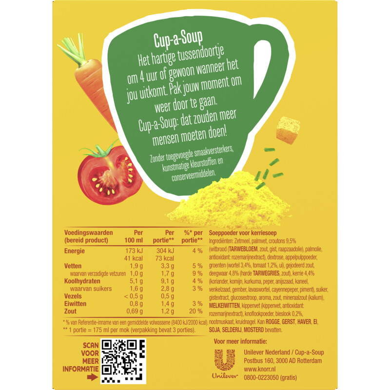 Een afbeelding van Knorr Cup-a-soup Indiase curry