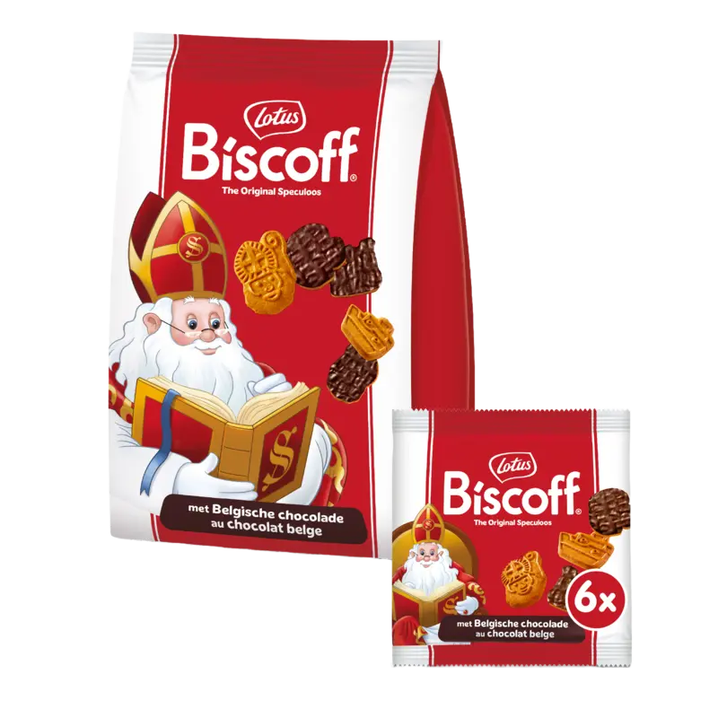 Lotus Biscoff Speculoos choco mini sintkoekjes bel