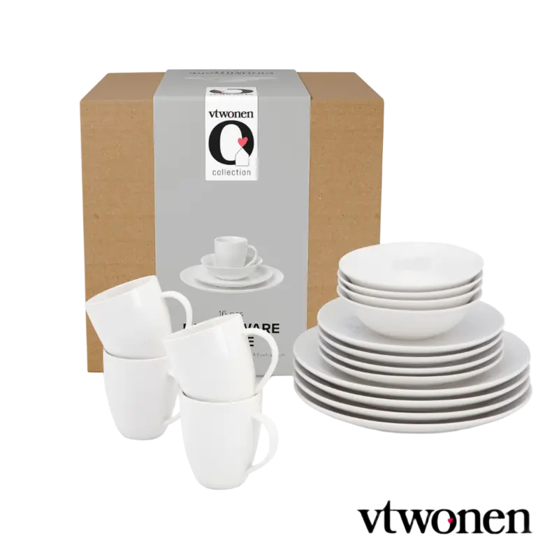 vtwonen Dinnerware raw white set/16