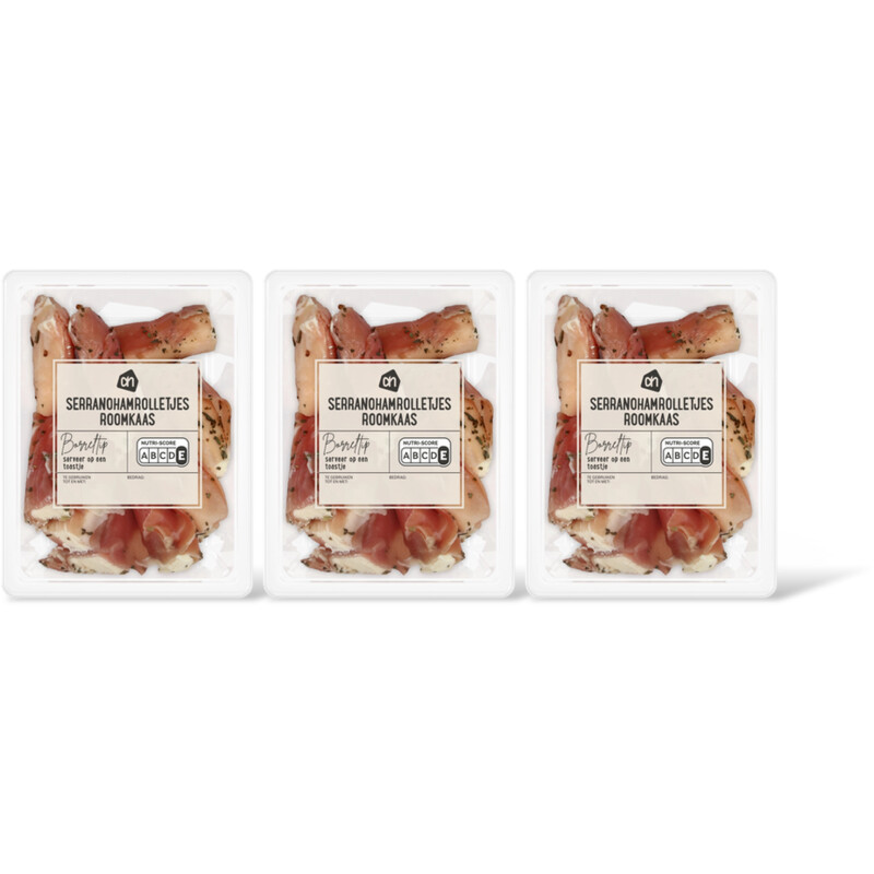 AH Serranohamrolletjes roomkaas 3-pack