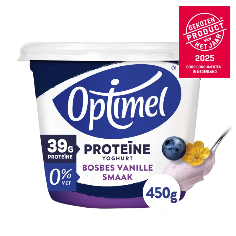 Optimel Proteïne yoghurt bosbes vanillesmaak