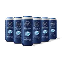 NIVEA Men cool kick shower gel 6-pack