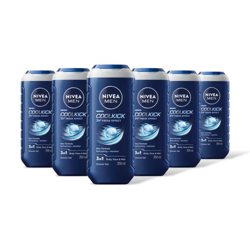 NIVEA Men cool kick shower gel 6-pack