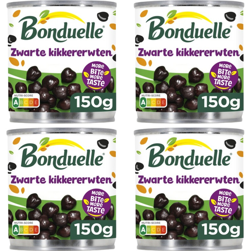 Een afbeelding van Bonduelle Zwarte kikkererwten 4-pack