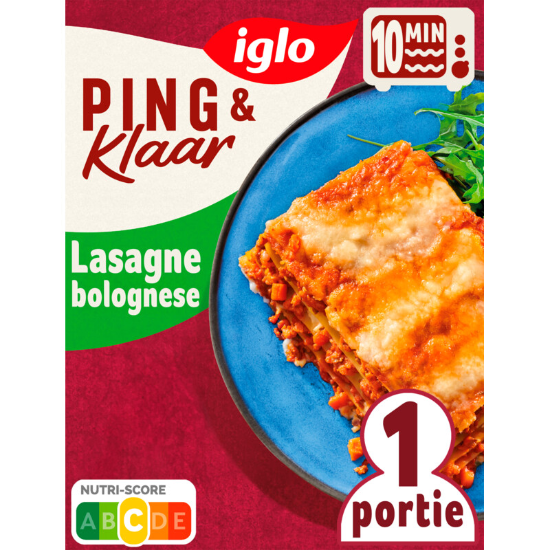 Een afbeelding van Iglo Ping & klaar lasagne bolognese