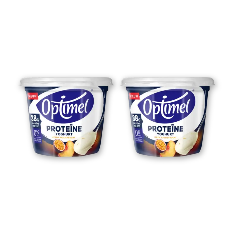Optimel Proteine yoghurt perzik passievrucht 2pk