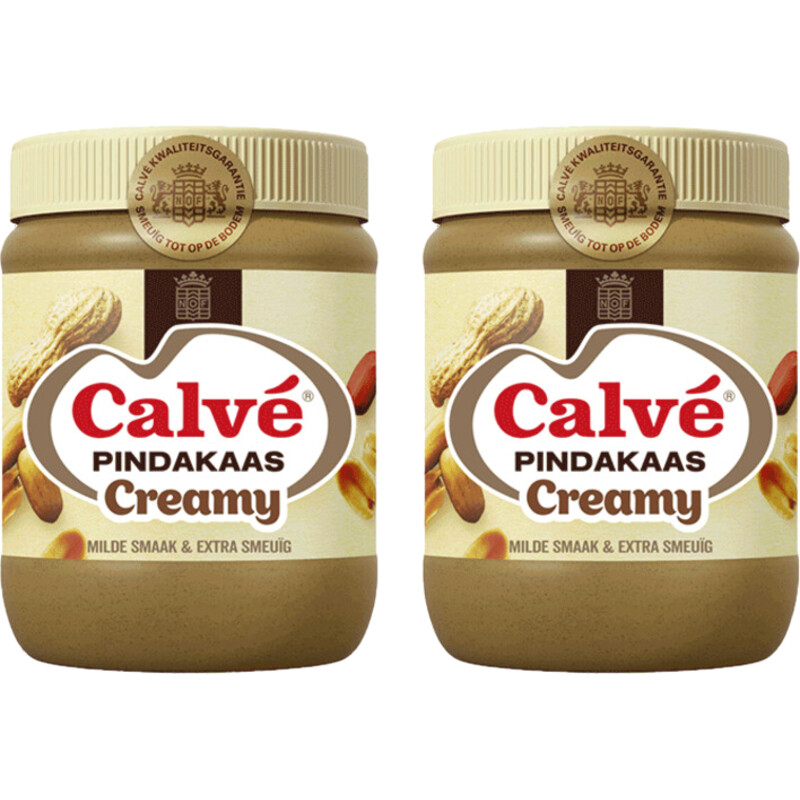 Een afbeelding van Calvé Creamy pindakaas 2-pack