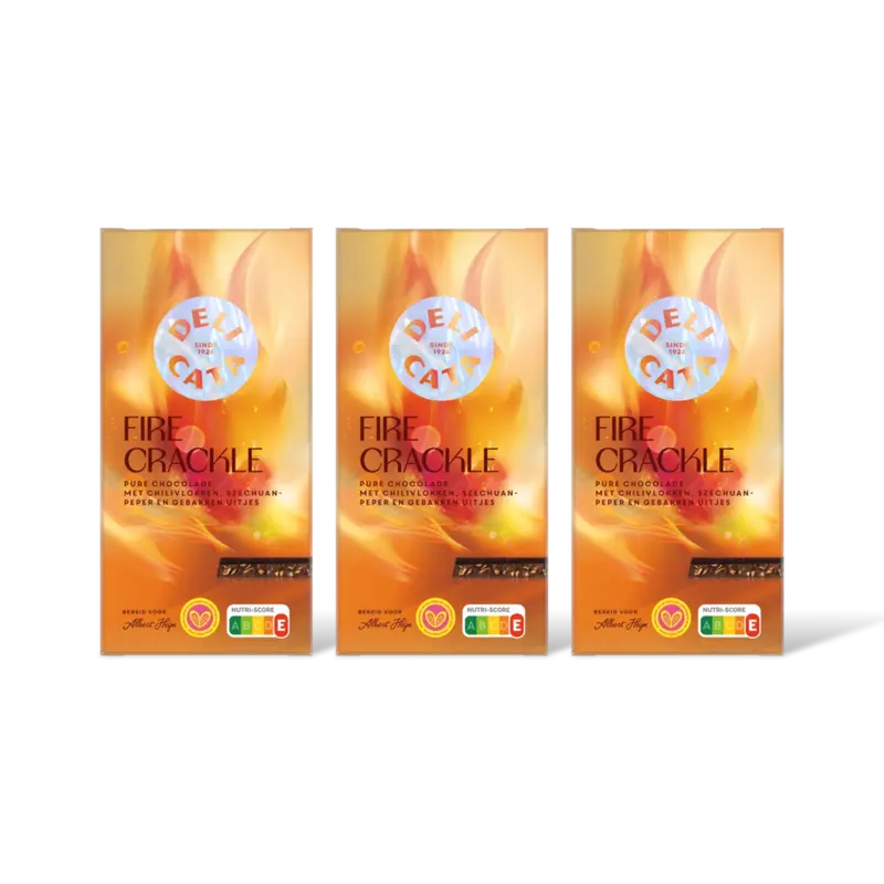 Delicata Reep fire crackle pure chocolade 3-pack