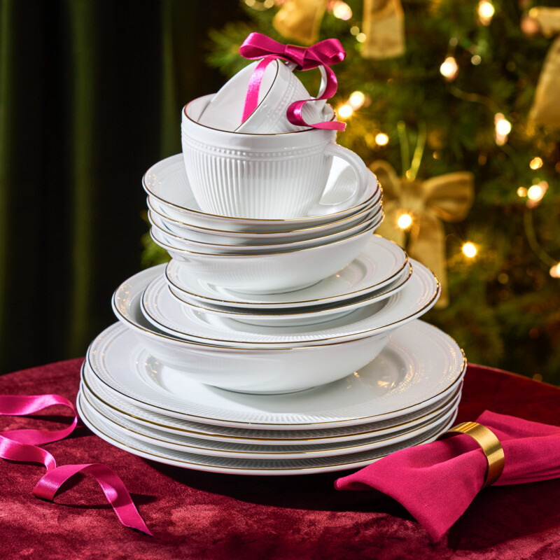 Een afbeelding van AH Excellent Gebaksbord ribbel 17cm