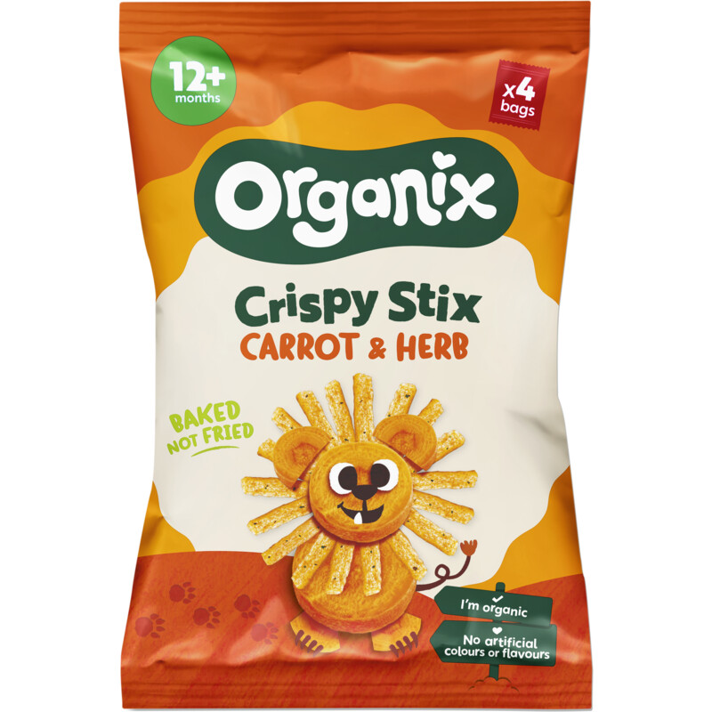 Organix Maïs sticks met wortel 4-pack 10m+