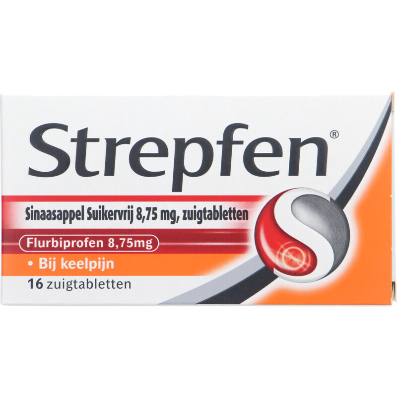 Een afbeelding van Strepfen Sinaasappel suikervrij zuigtabletten