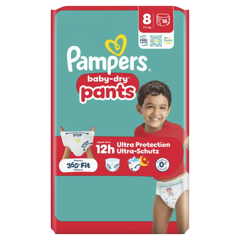 Baby-Dry Pants Maat 8, 16 Luierbroekjes