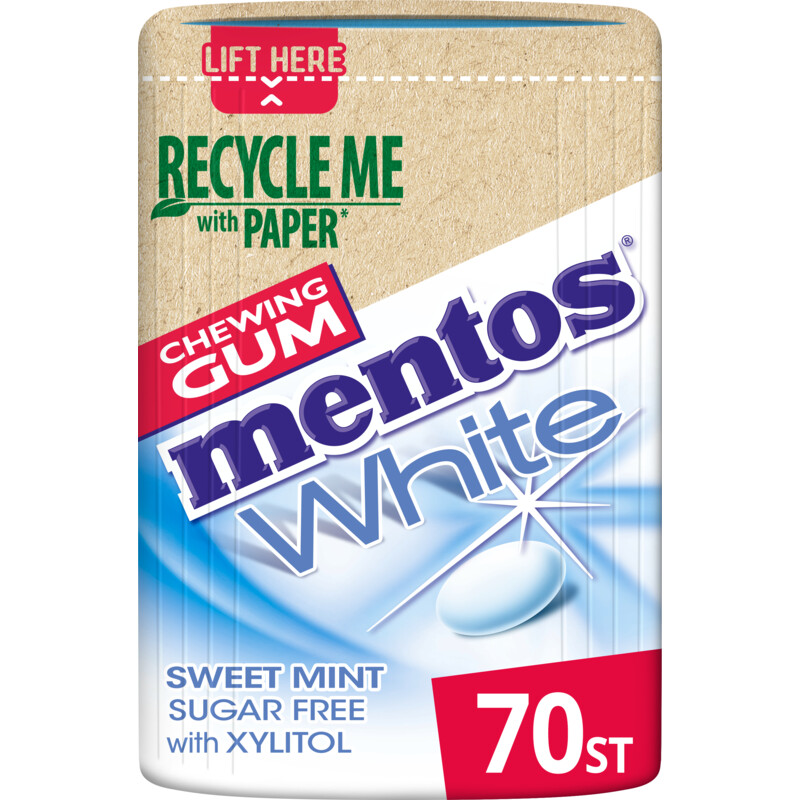 Een afbeelding van Mentos Gum White sweet mint