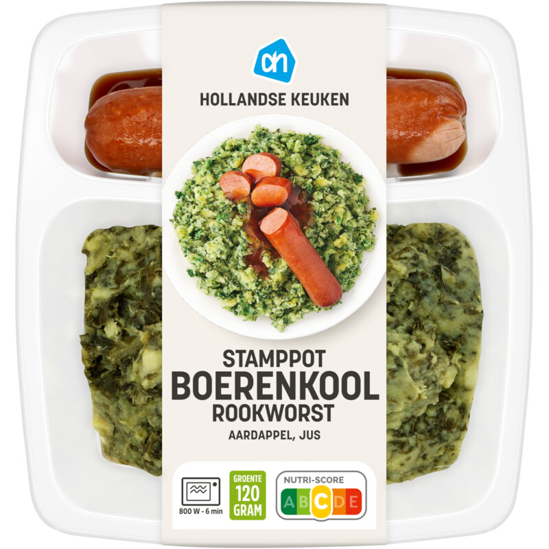 Een afbeelding van AH Hollandse stamppot boerenkool rookworst