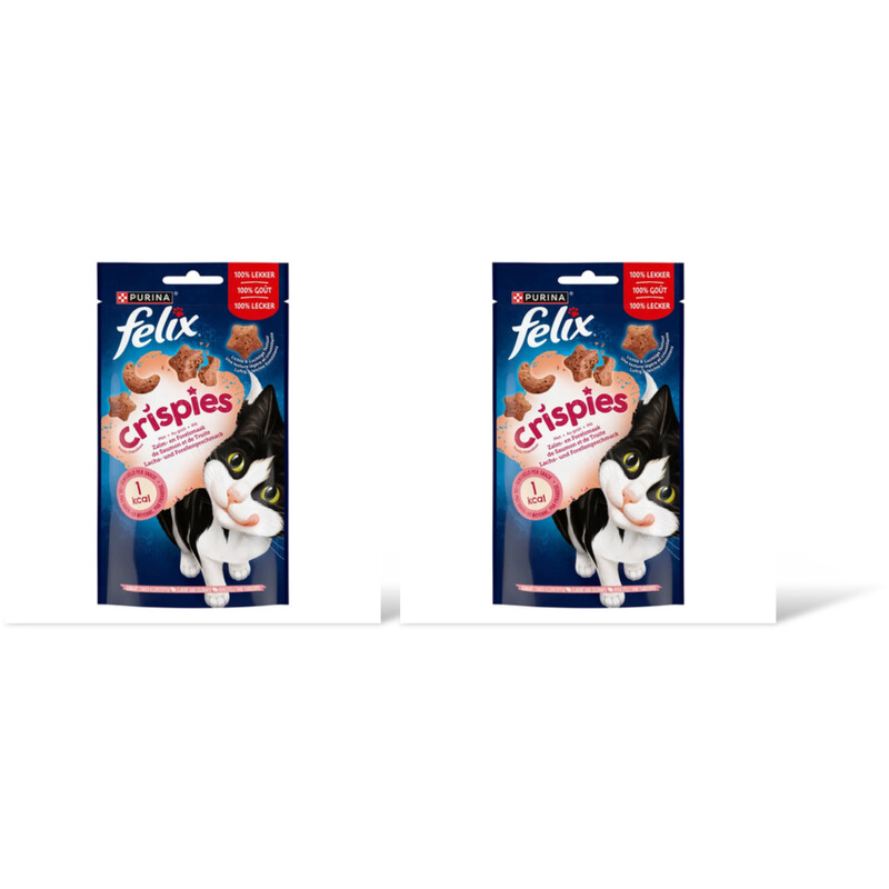 Felix Crispies zalm- & forelsmaak katsnack 2pk