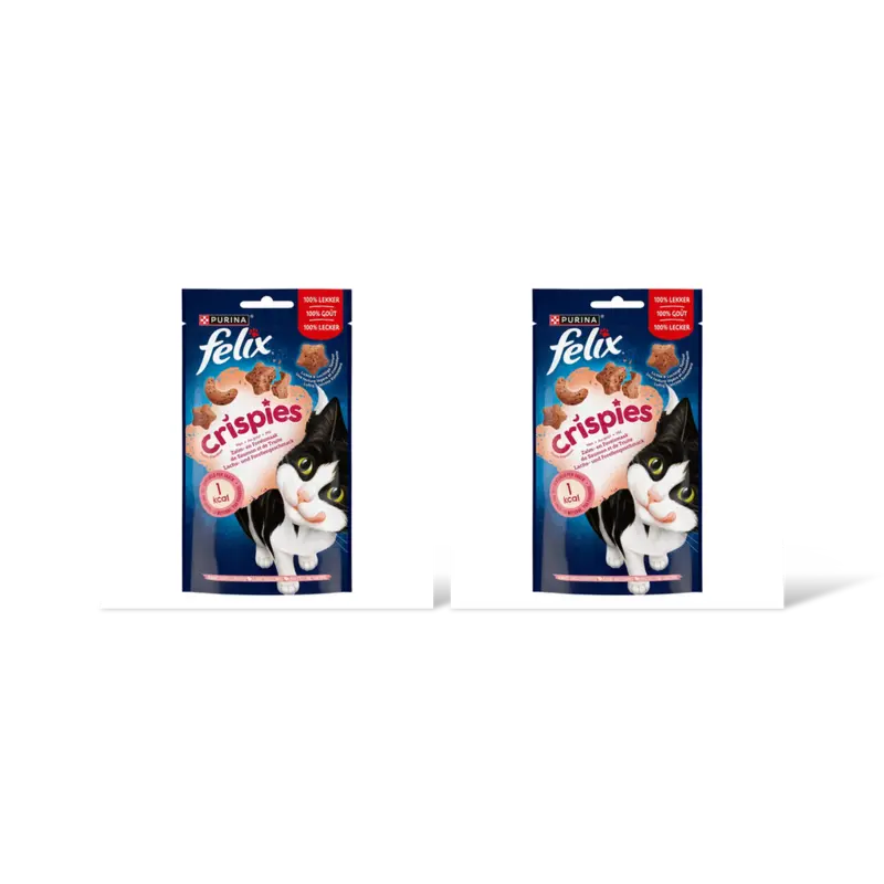 Felix Crispies zalm- & forelsmaak katsnack 2pk