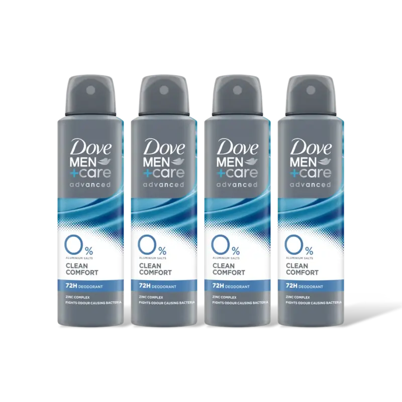 Dove Men+care extra fresh 0% deodorant 4-pack