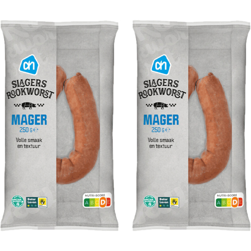 Een afbeelding van AH Slagersrookworst mager 2-pack