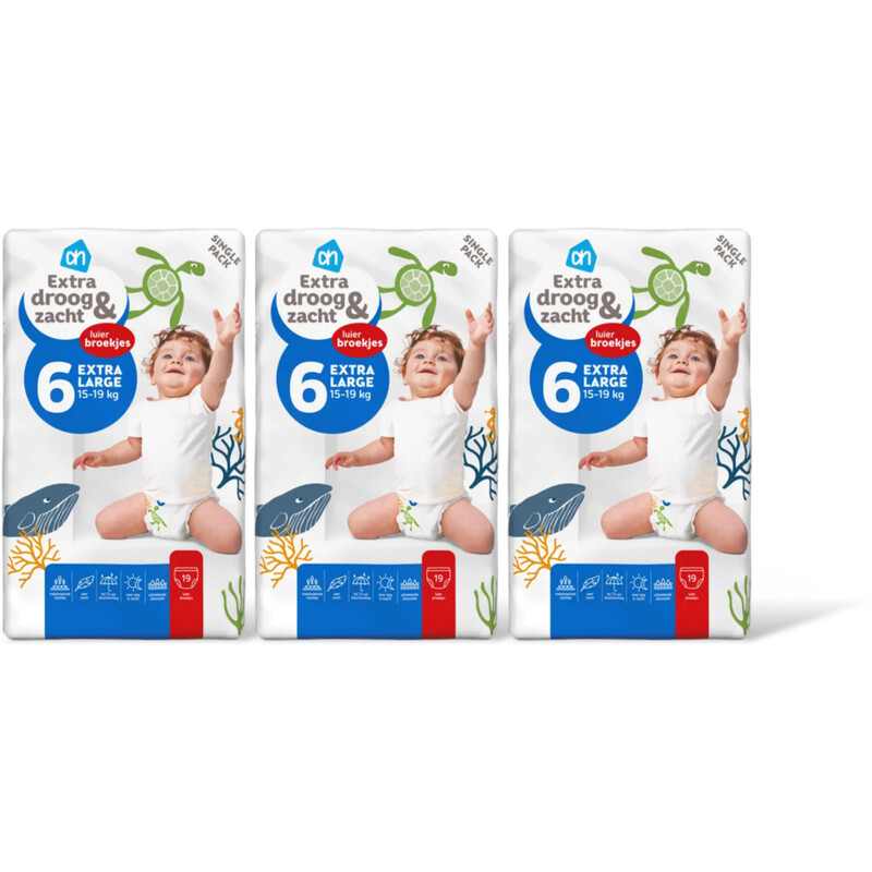 AH Extra droog en zacht pants maat 6 3-pack