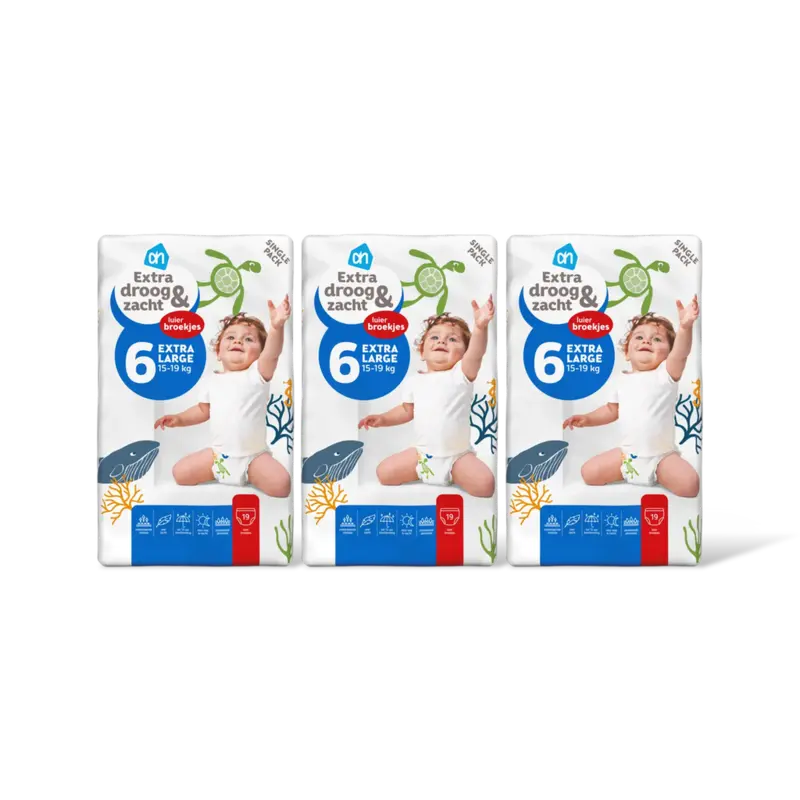 Extra droog en zacht pants maat 6 3-pack