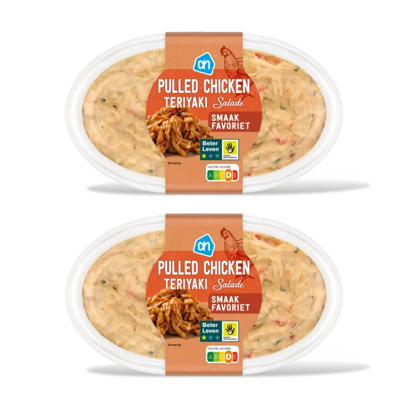 Pulled chicken teriyaki salade 2-pack