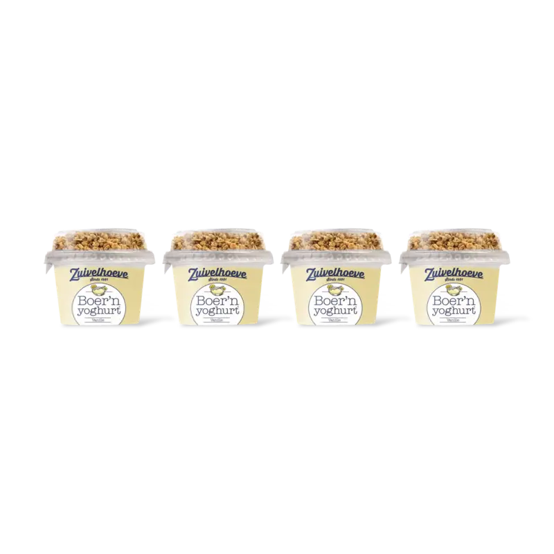 Boer'n yoghurt vanille & muesli 4-pack