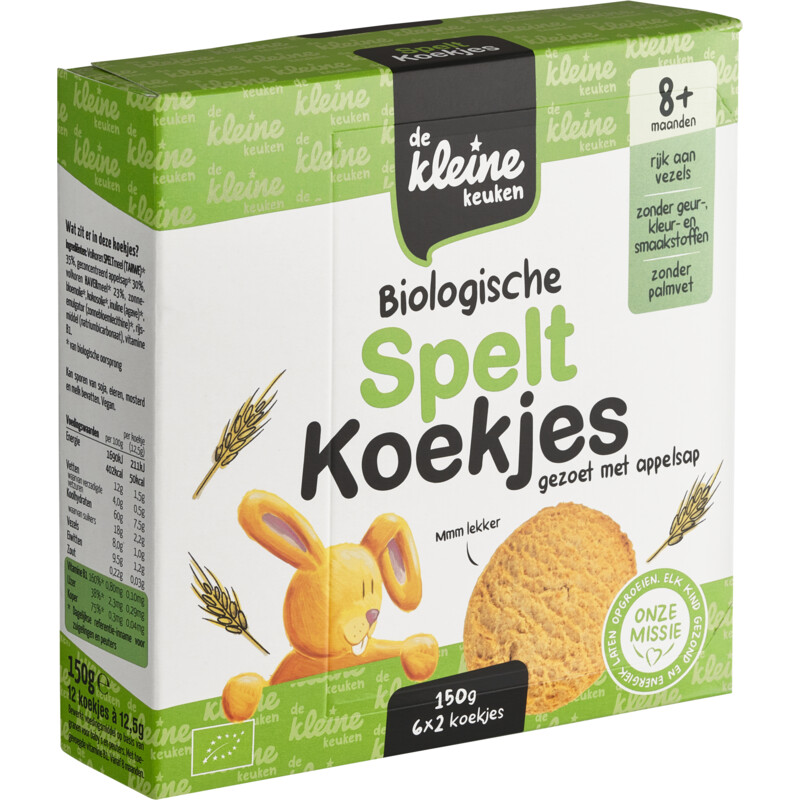 Een afbeelding van De Kleine Keuken Biologische speltkoekjes 8m+