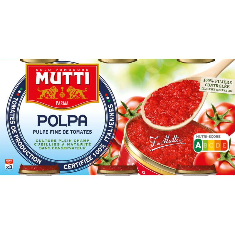 Een afbeelding van Mutti Polpa fijne tomatenpulp 3-pack