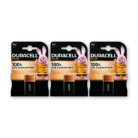 Duracell Plus 9V-alkaline batterijen 6LR61 3-pack