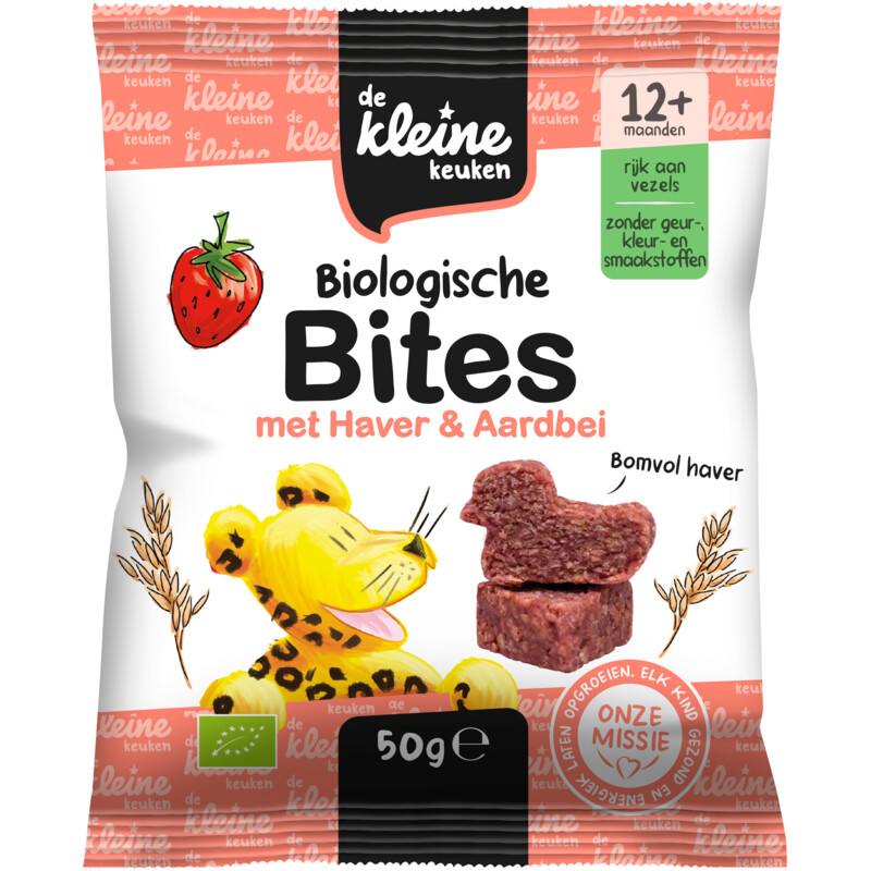 Biologische bites haver & aardbei 12m+
