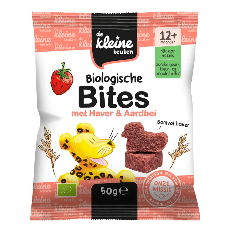 Biologische Bites met Haver & Aardbei 12+ Maanden