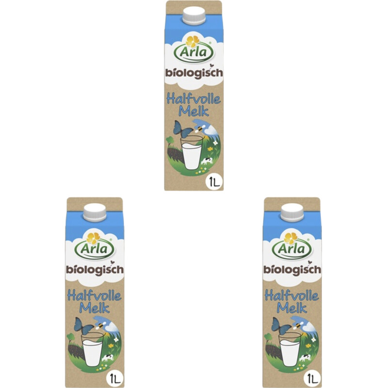 Een afbeelding van Arla Biologisch halfvolle melk 3-pack