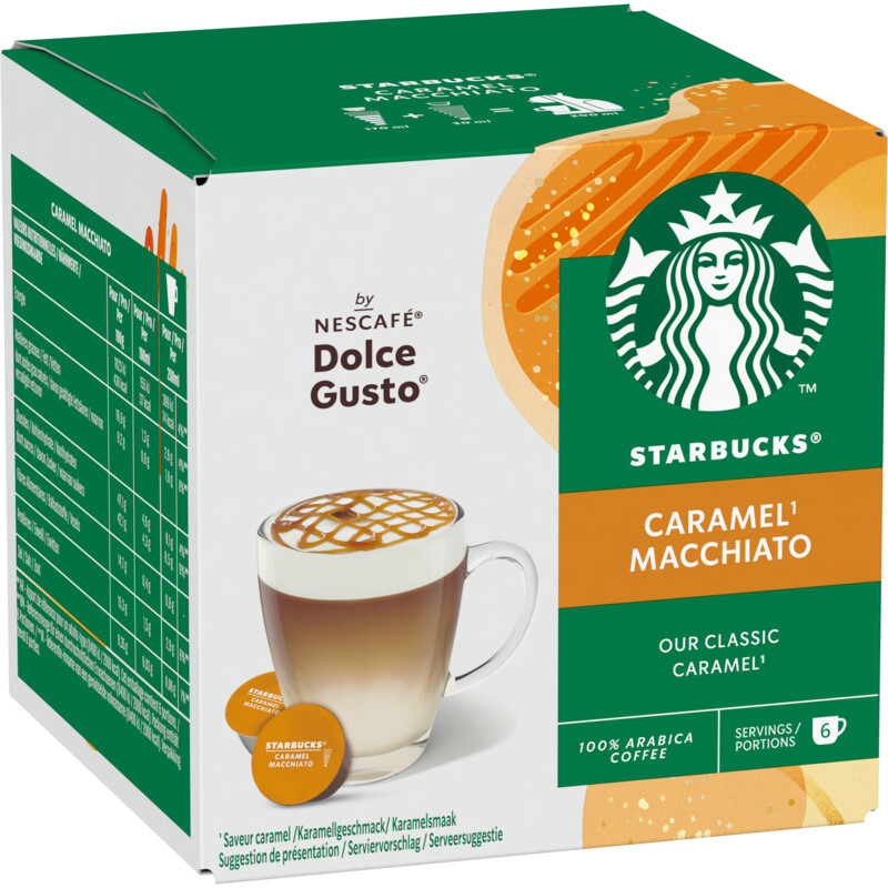 Een afbeelding van Starbucks Dolce gusto compatible macchiato caramel