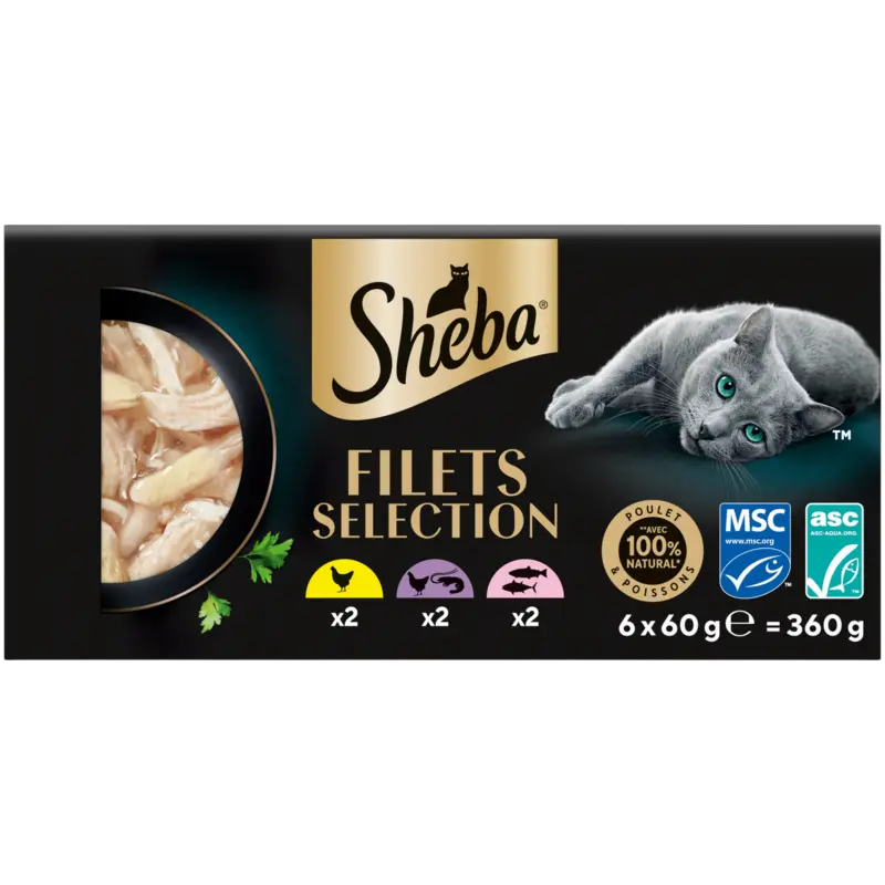 Sheba Filets selection kip.tonijn,zalm